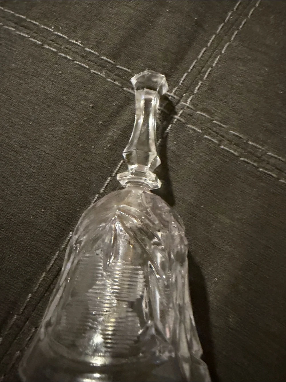 Clear Pressed Glass Decorative Bell